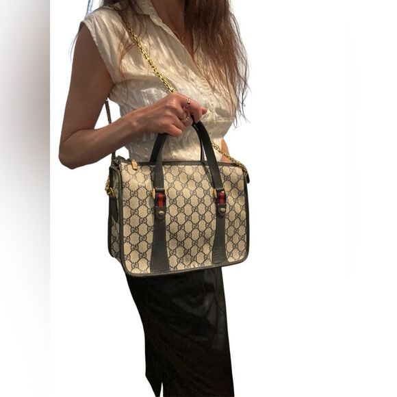 Gucci vintage small Gg canvas black tote - Picture 16 of 16